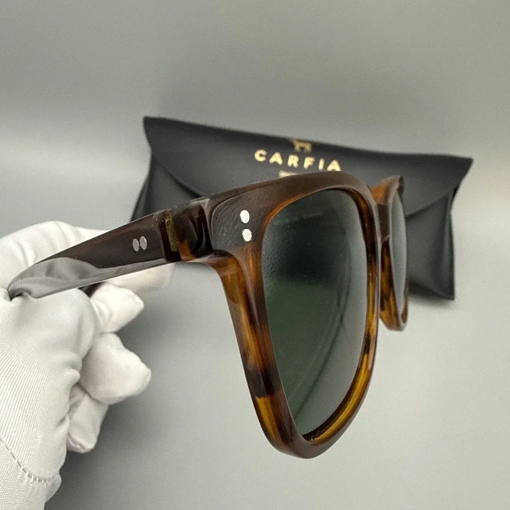 Carfia CA5354 Polarized Authentic Italian Sunglasses Tortoise Frame/Green & Case